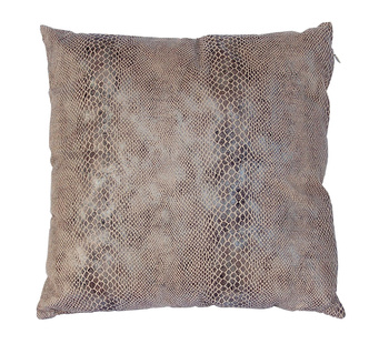 Elegancka poduszka ze wzorem wężowej skóry. Brązy
