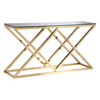 Konsola EMPIRE EP-C1490AU stal polerowana lakierowana i hartowane szkło.