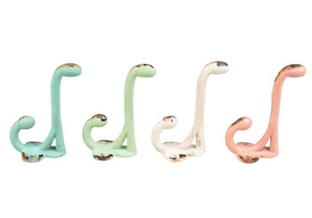 Zestaw 4 podwójnych wieszaczków w stylu shabby chic. Sass Belle