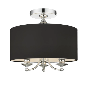 Srebrny plafon z czarnym kloszem ABU DHABI C03480AU-BK