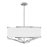 Srebrna sufitowa elegancka lampa Gerdo cromo z białym kloszem. Orlicki