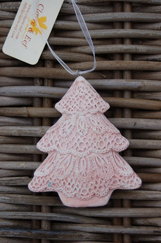 Zawieszka dekoracyjna - Różowa choinka