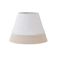 Beżowo biały klosz z koronką  6LAK0387