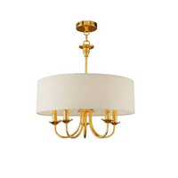 Żyrandol SONORA złoty z białym abażurem