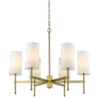 Złota lampa. Lampa wisząca DENVER P06970WH AU wisząca z kloszami - modern classic.