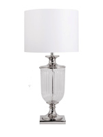 Elegancka szklana lampa stołowaTAIPEI 62cm z abażurem