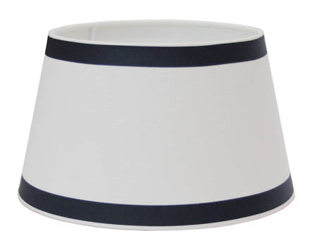 Biało-czarny abażur 25cm- na lampę stołową - klosz z czarną lamówką  Colmore. 