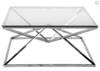 Stolik kawowy Nardi  100x47 cm - srebrna ława w geometryczne wzory.
